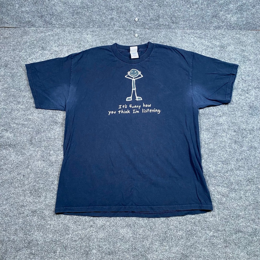 Tennessee River Mens XL Navy Blue Funny Sarcastic Stick Figure Graphic T-Shirt